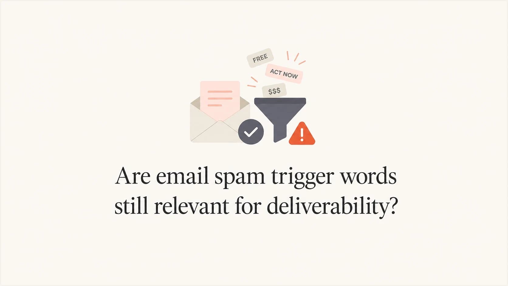 Editorial thumbnail about spam trigger words and email deliverability.
