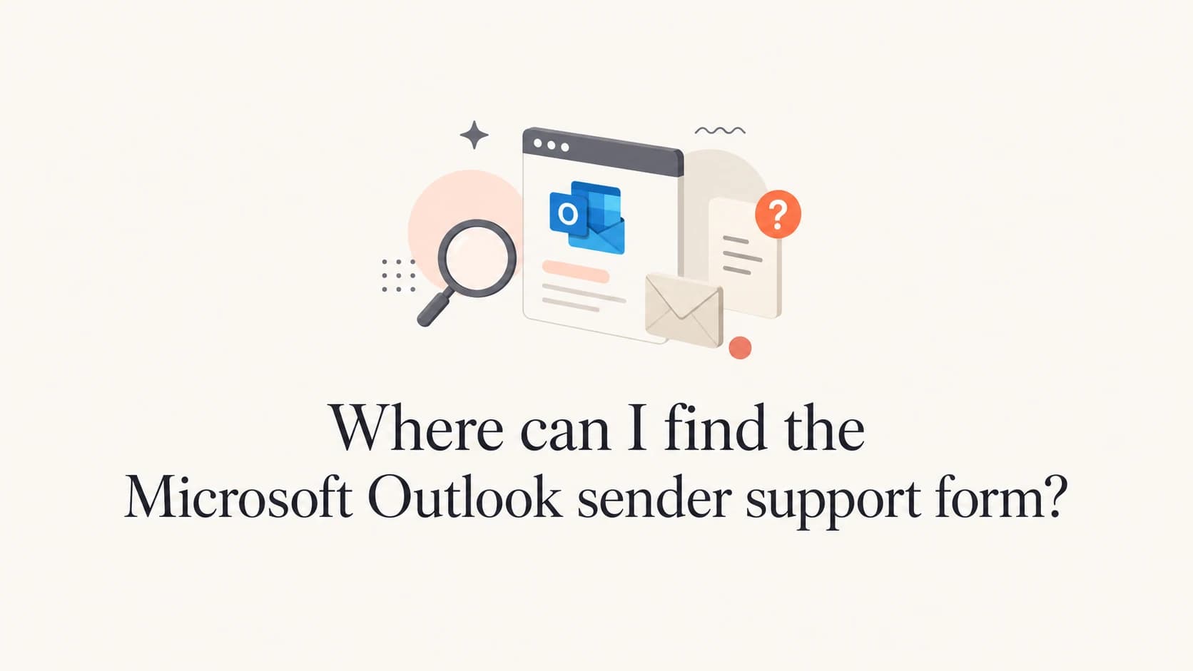 Microsoft Outlook sender support form article thumbnail.