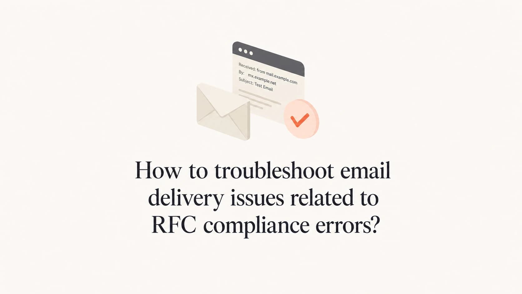 RFC compliance troubleshooting shown as an email header validation path.