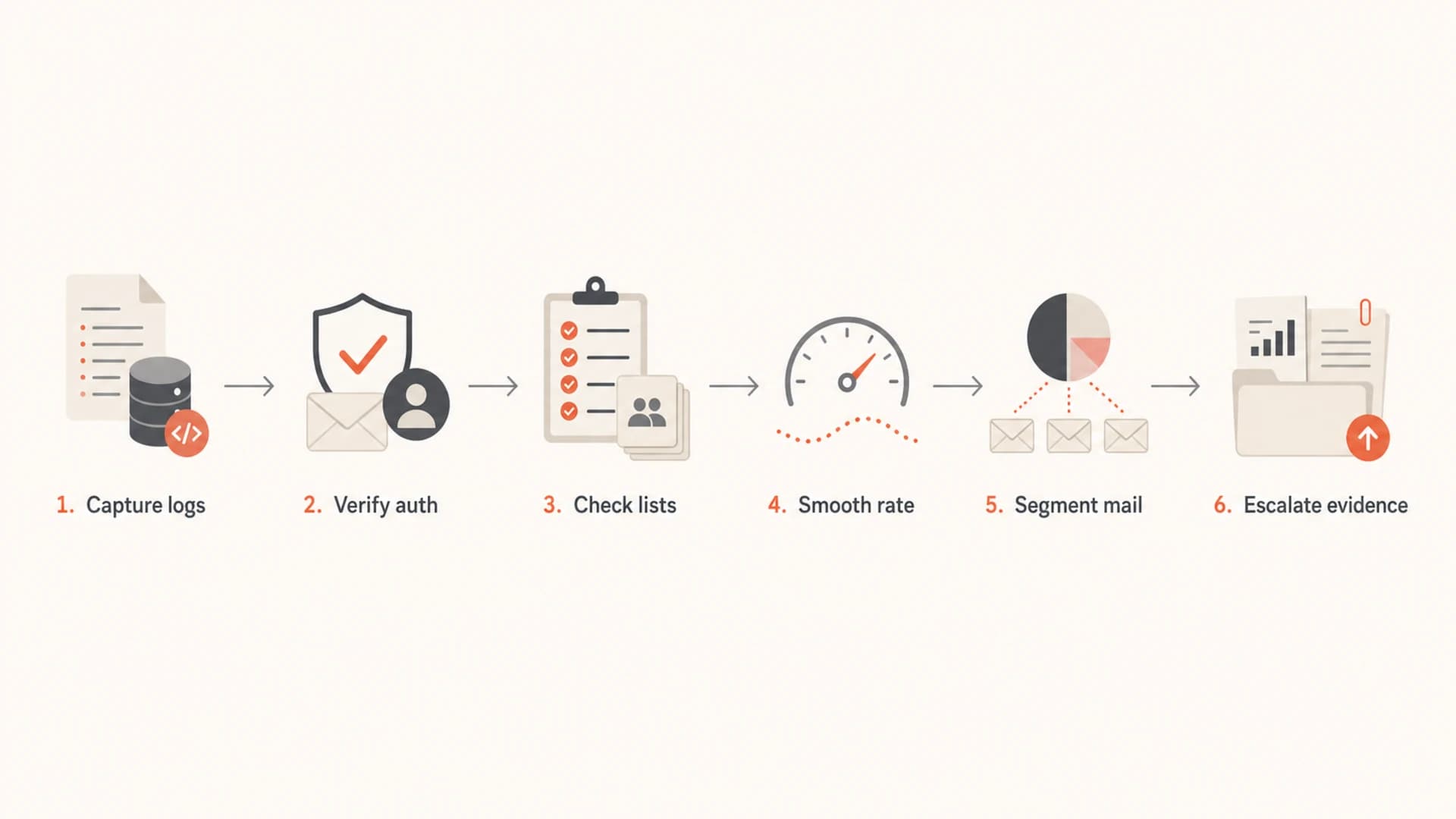 Flowchart showing the fix sequence for email throttling.