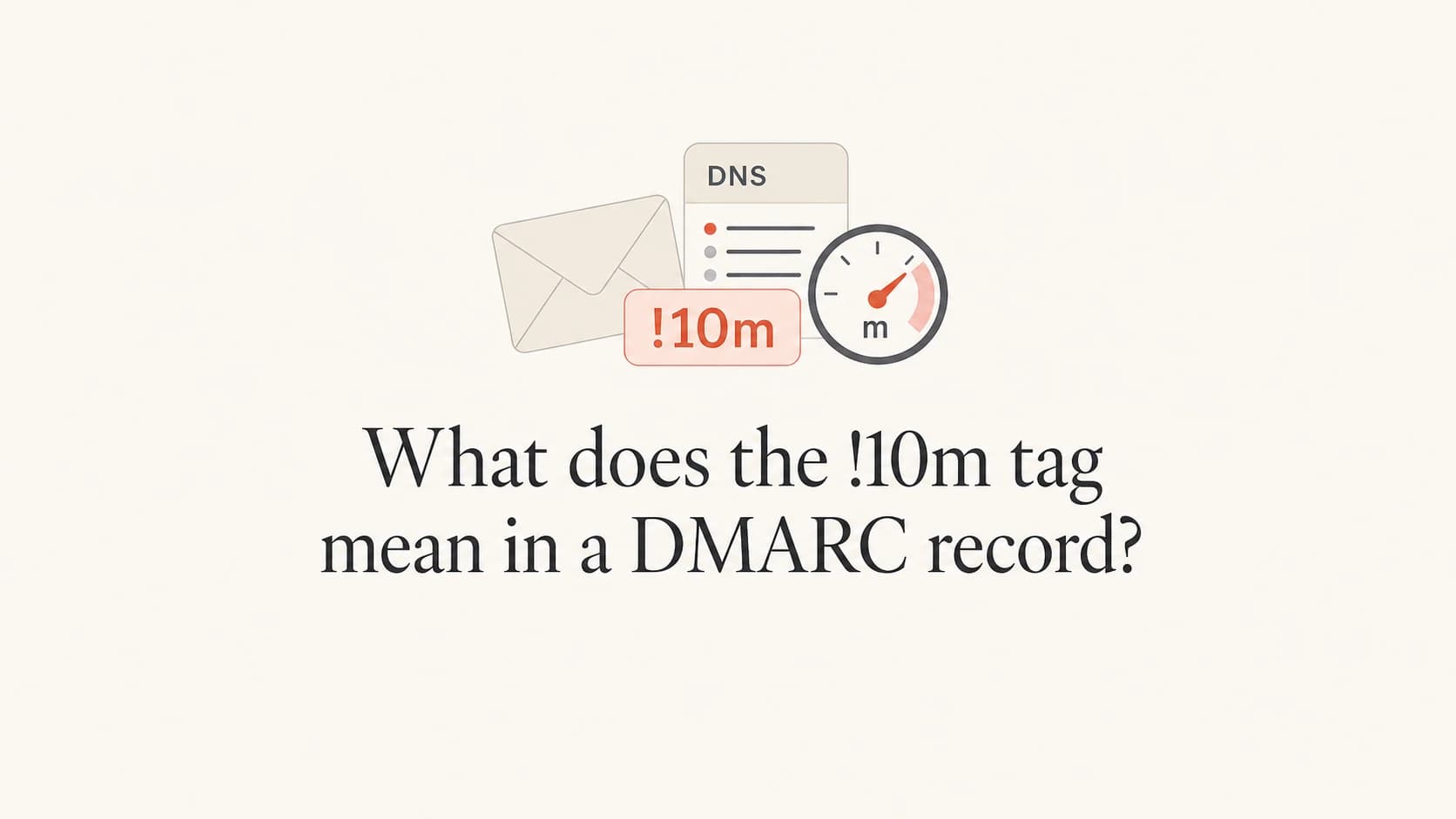 DMARC !10m URI size suffix shown in a DNS record thumbnail.