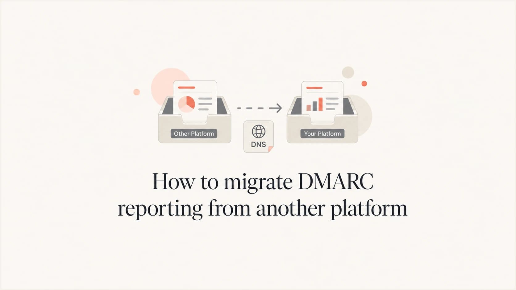 DMARC reports moving between two monitored destinations during a platform migration.