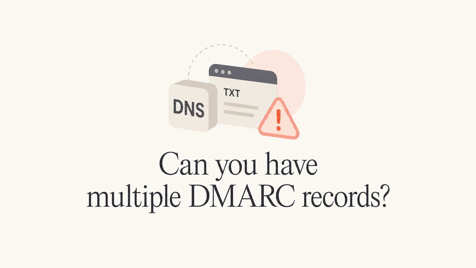 A DMARC article thumbnail showing one valid TXT record and a duplicate warning.
