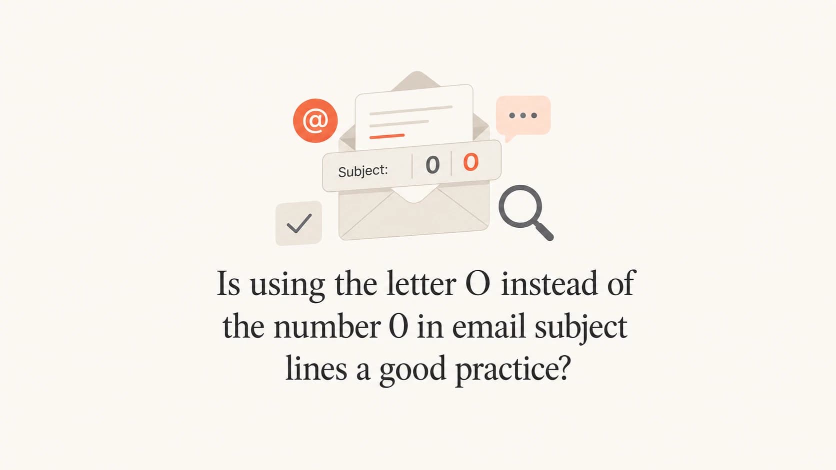 Subject line typography comparing the letter O and the number 0.