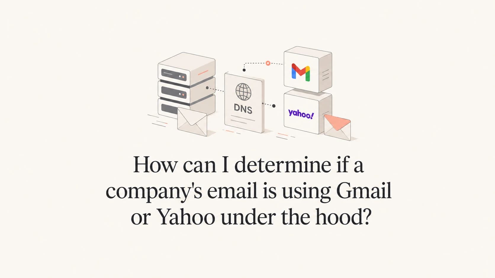 DNS and email provider clues for Gmail and Yahoo hosted company email.