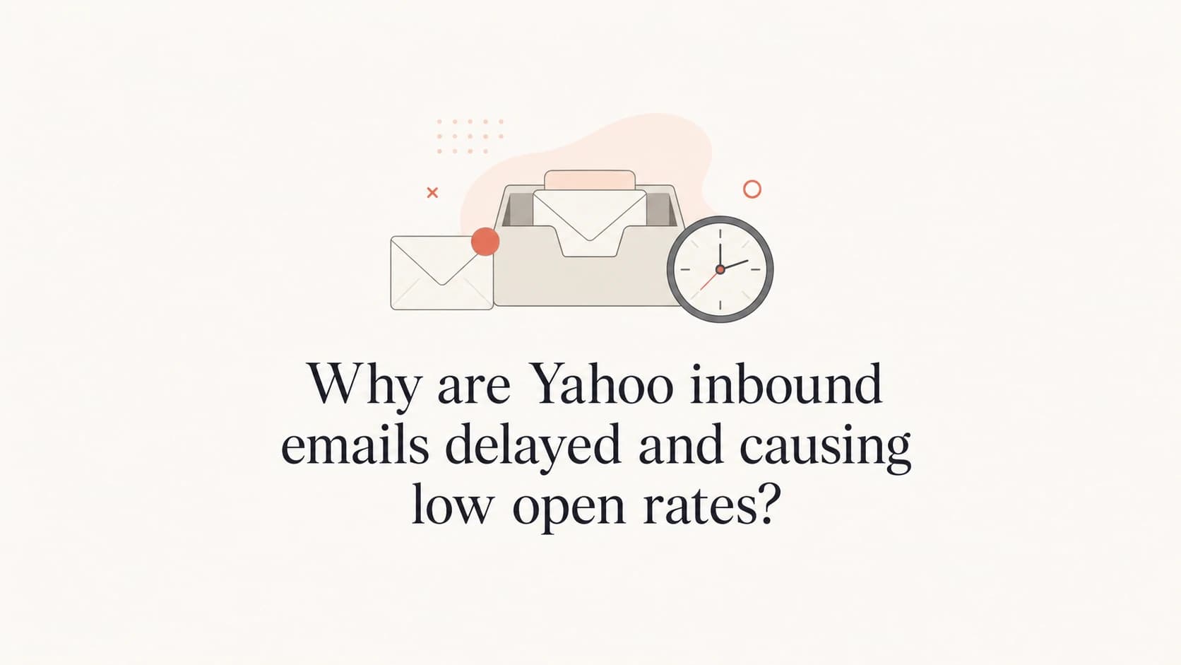 A mail envelope and clock above the title about Yahoo inbound email delays.