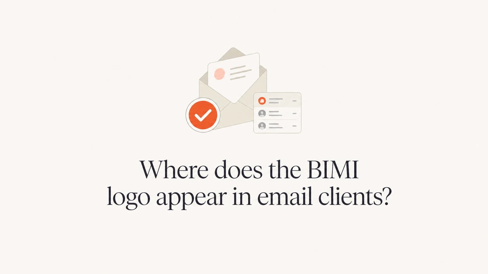 BIMI logo placement shown as an email inbox logo beside a message.