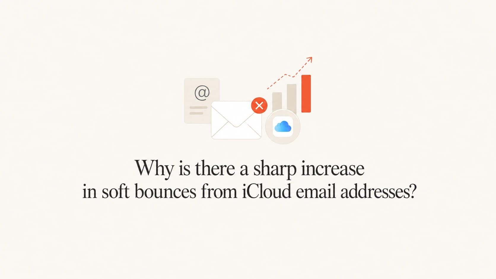 A calm editorial image about a sudden increase in iCloud soft bounces.