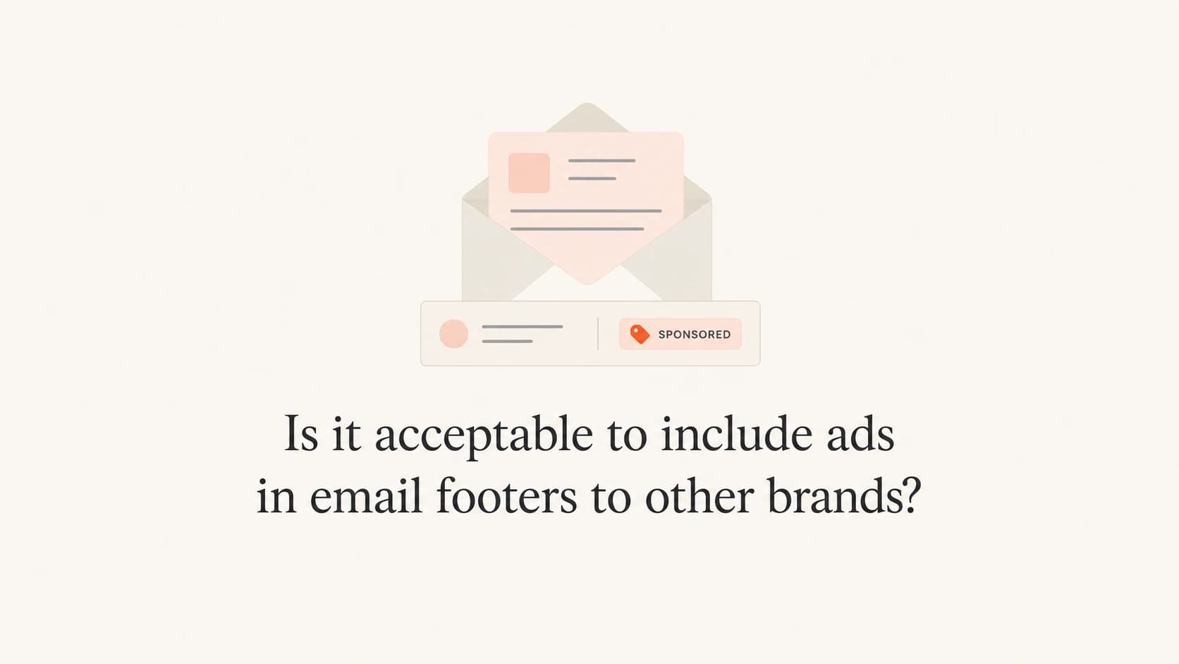 An email footer with a small sponsored tag below the main message.