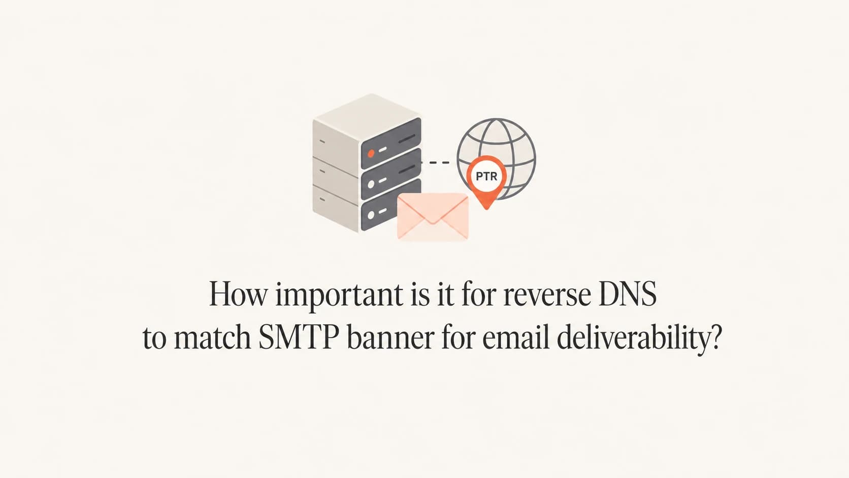 Reverse DNS, SMTP banner, and email delivery shown as a DNS pointer and mail server.