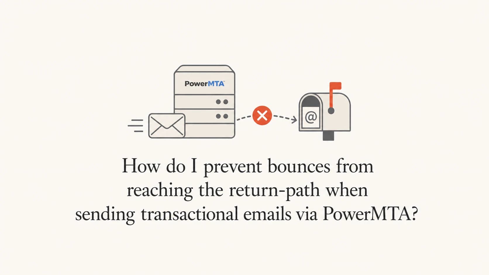 PowerMTA bounce routing diagram for transactional email return-path handling.