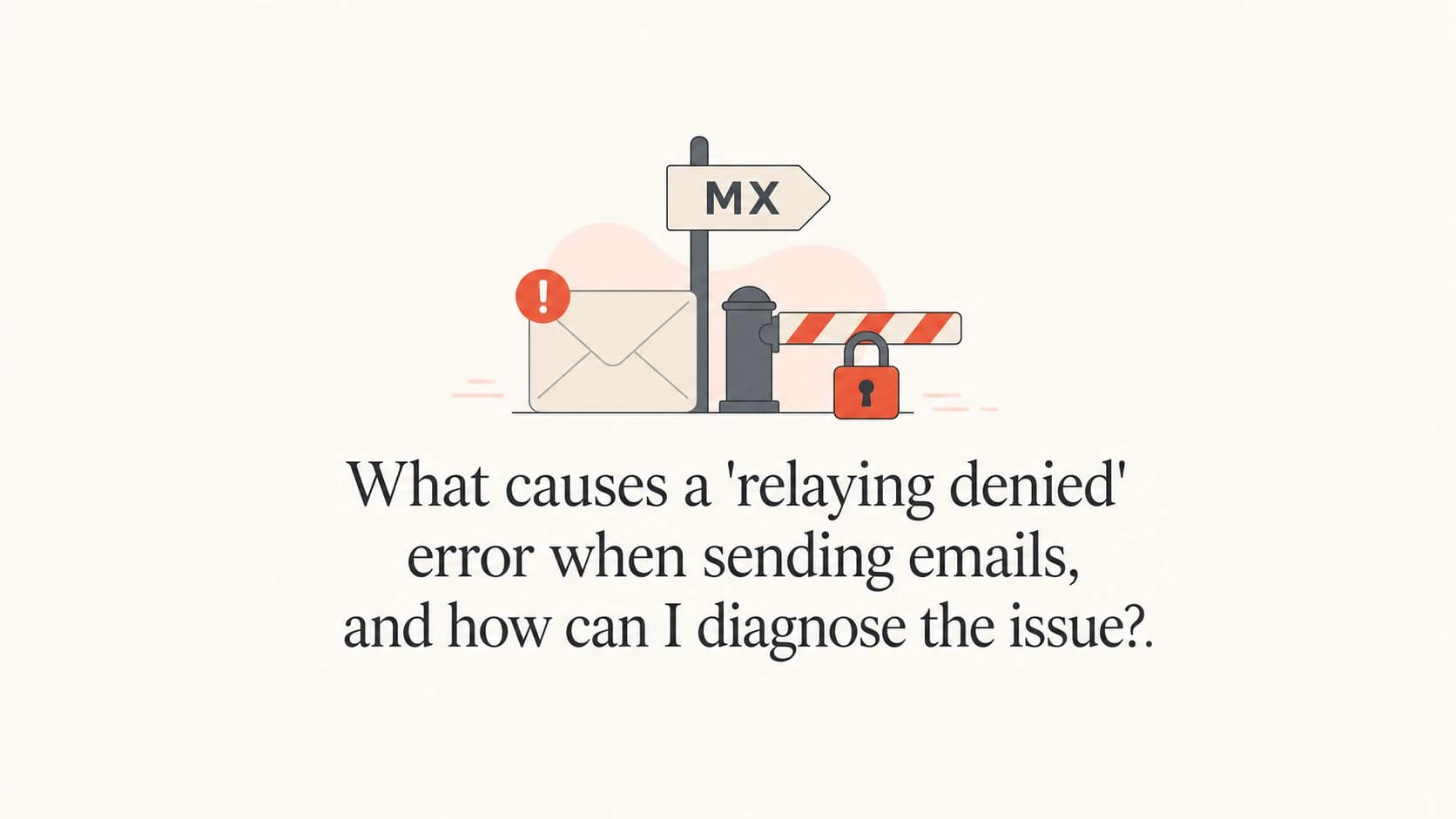 A mail envelope stopped at an MX relay gate.