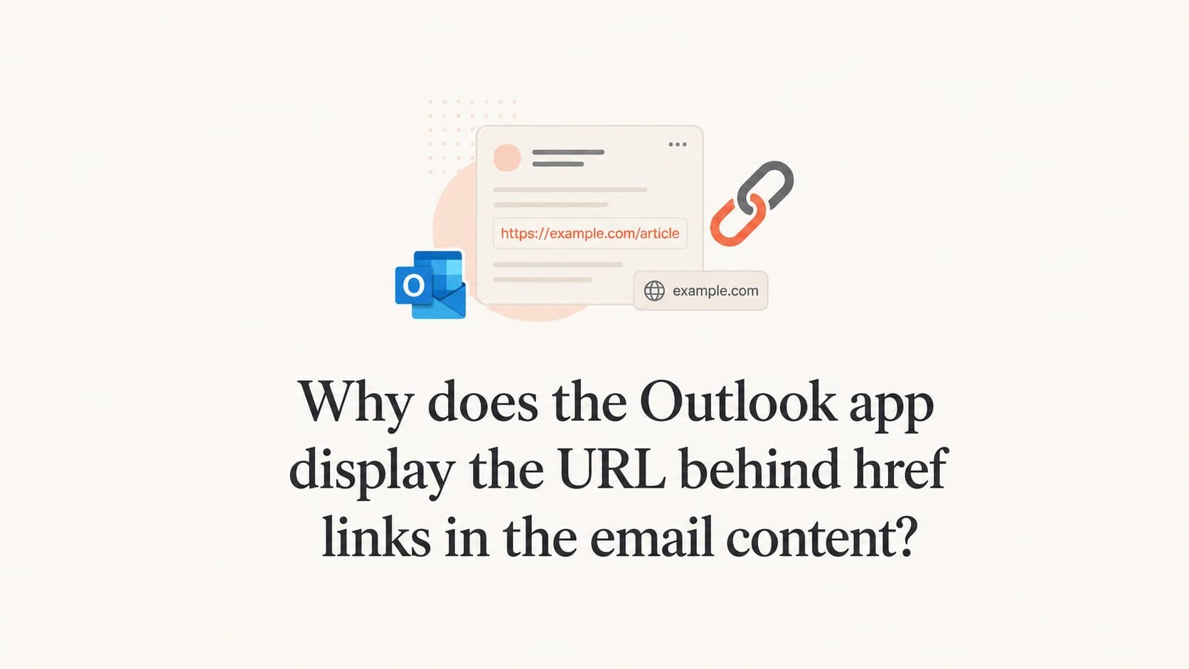 Outlook email link display with URL text visible beside a link.