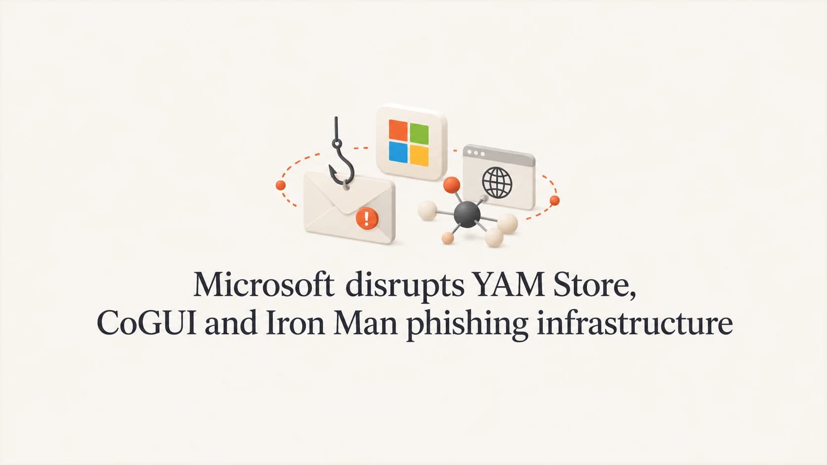 Abstract mail and domain infrastructure with the Microsoft disruption headline.