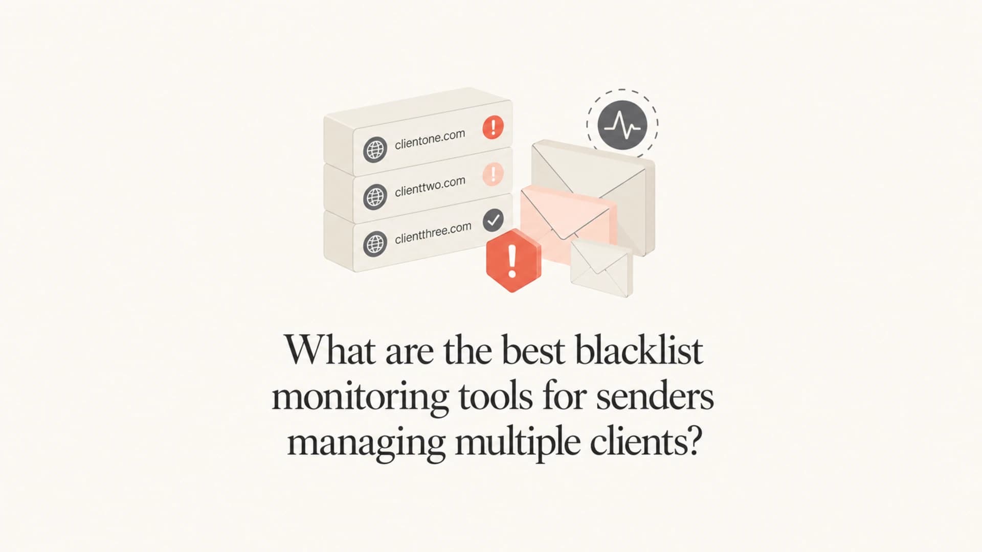 Client domain monitoring with blacklist alerts and reputation checks.