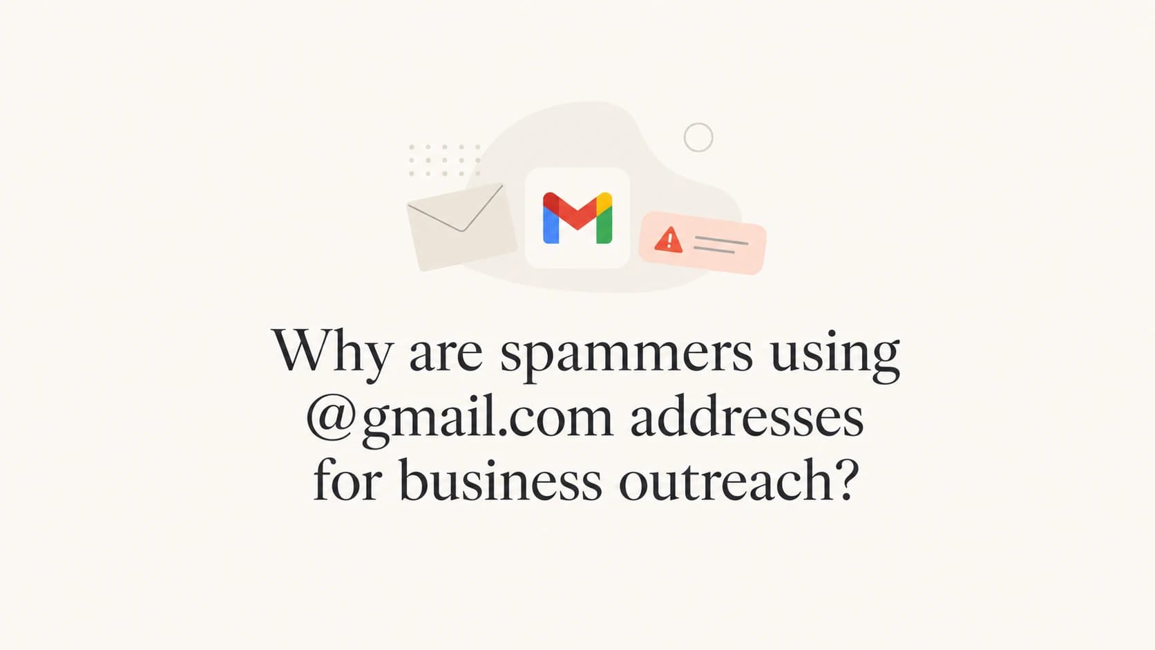 A Gmail outreach message shown as a risky business email signal.