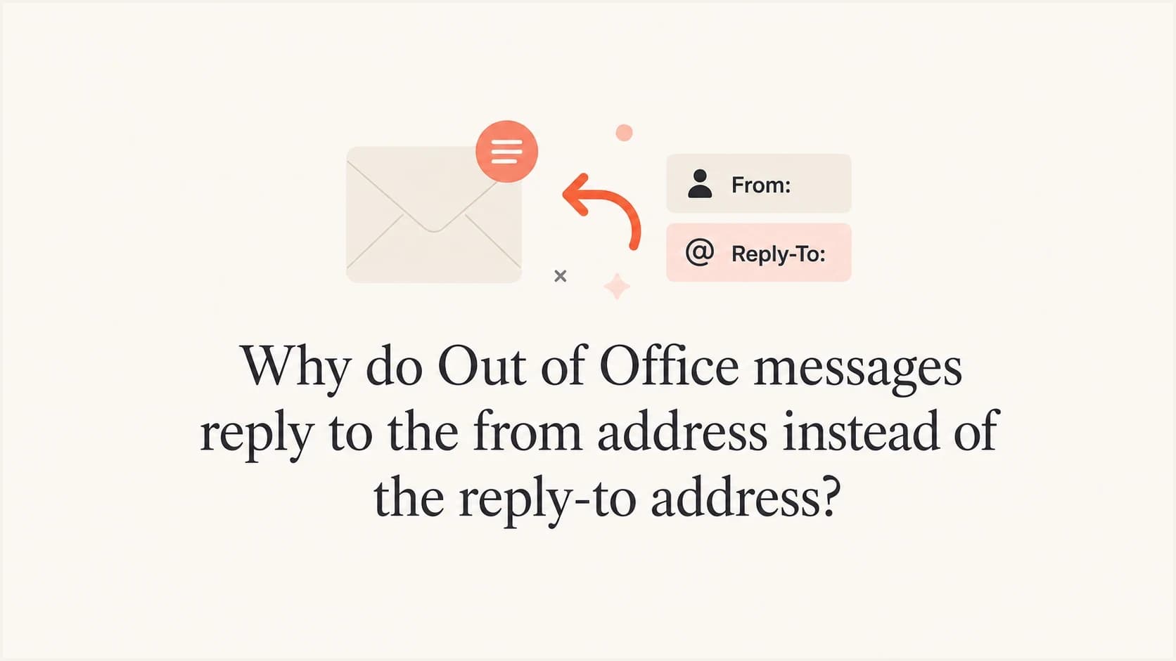 Article thumbnail showing From and Reply-To address routing for Out of Office replies.