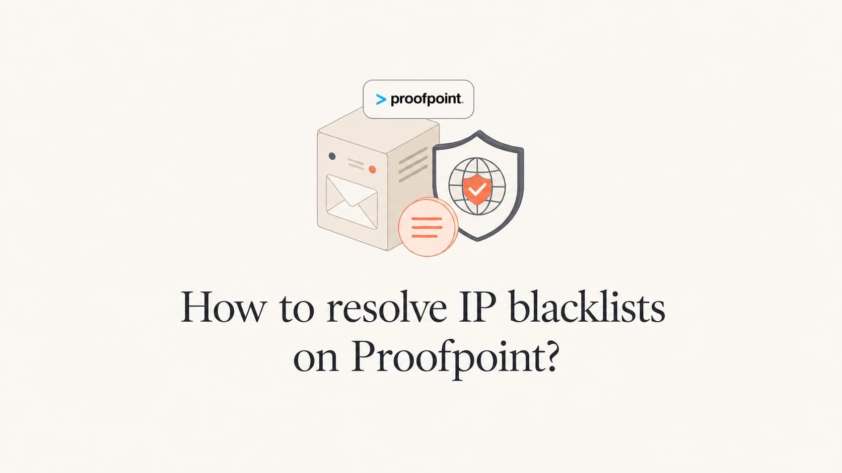 Proofpoint IP blacklist resolution shown as a mail server and reputation shield.