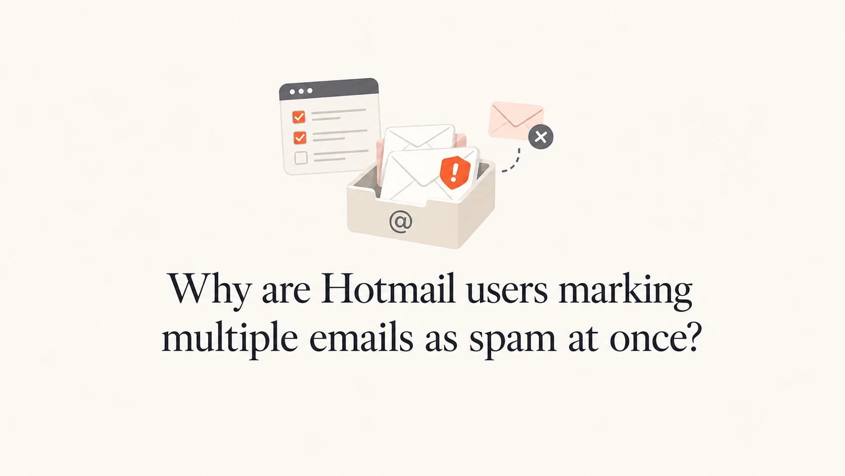 A calm editorial thumbnail about Hotmail users marking many emails as spam.