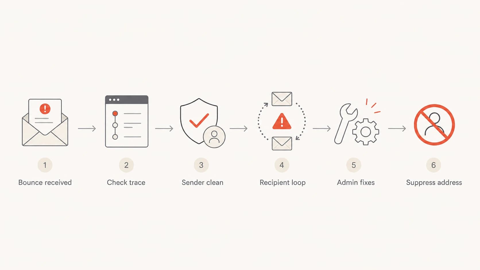 Flowchart showing how to triage a 5.4.14 hop count exceeded error.