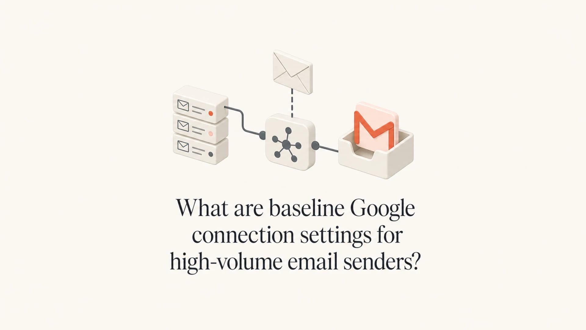 Article thumbnail showing Google SMTP connection settings for high-volume senders.