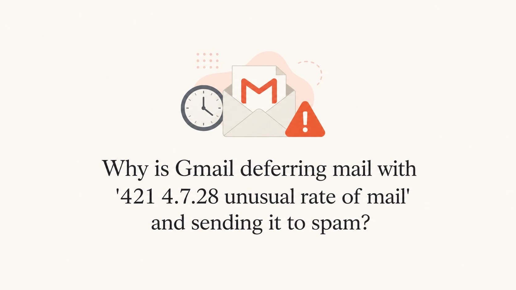 Gmail rate limit warning shown as a delayed mail flow.