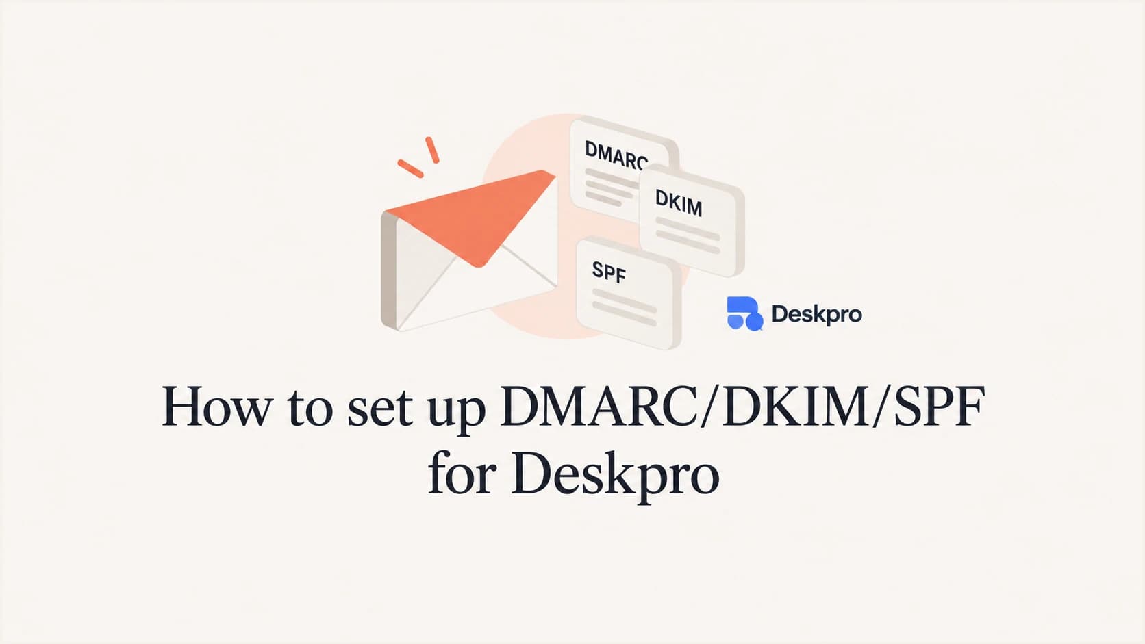 Deskpro email authentication setup with SPF, DKIM and DMARC.