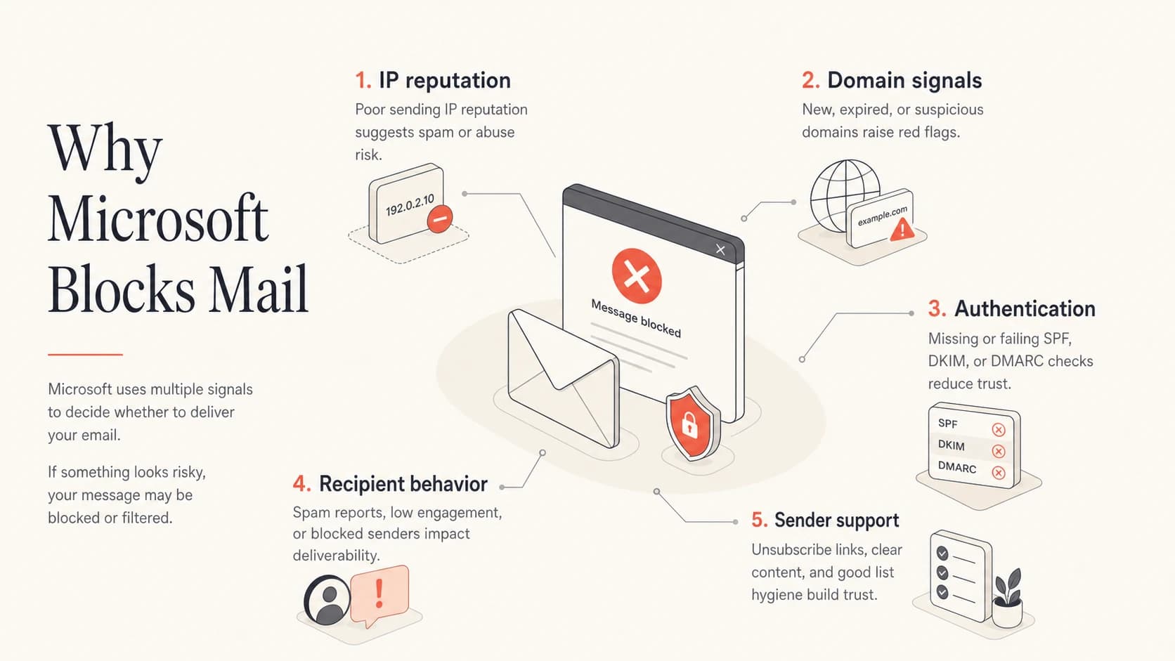 Five signals Microsoft uses when it blocks or throttles email.
