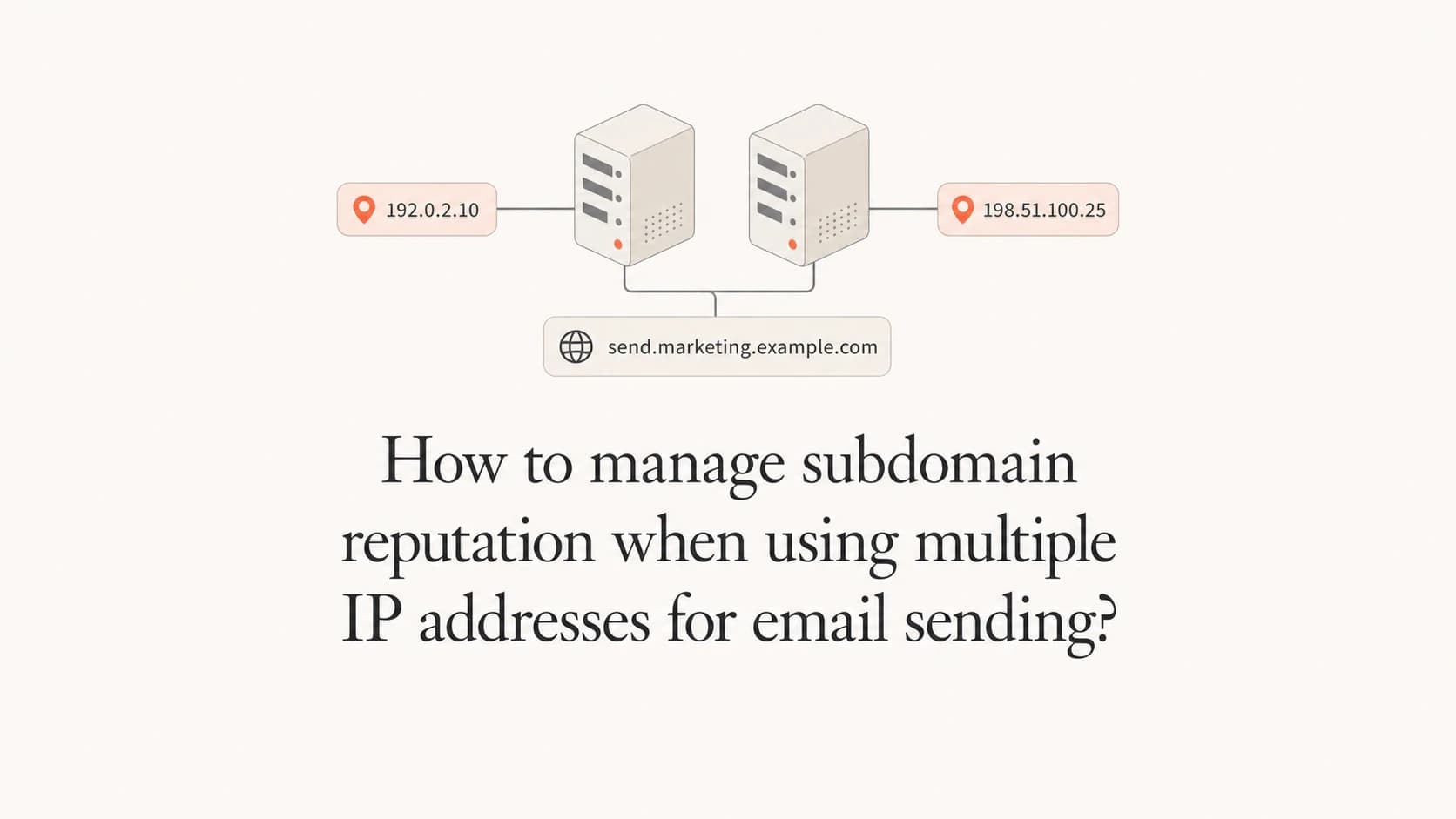 A sender subdomain connected to two sending IP addresses.