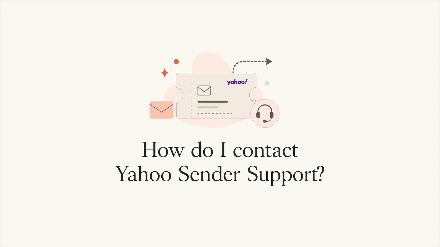 Editorial thumbnail showing a Yahoo sender support ticket concept.