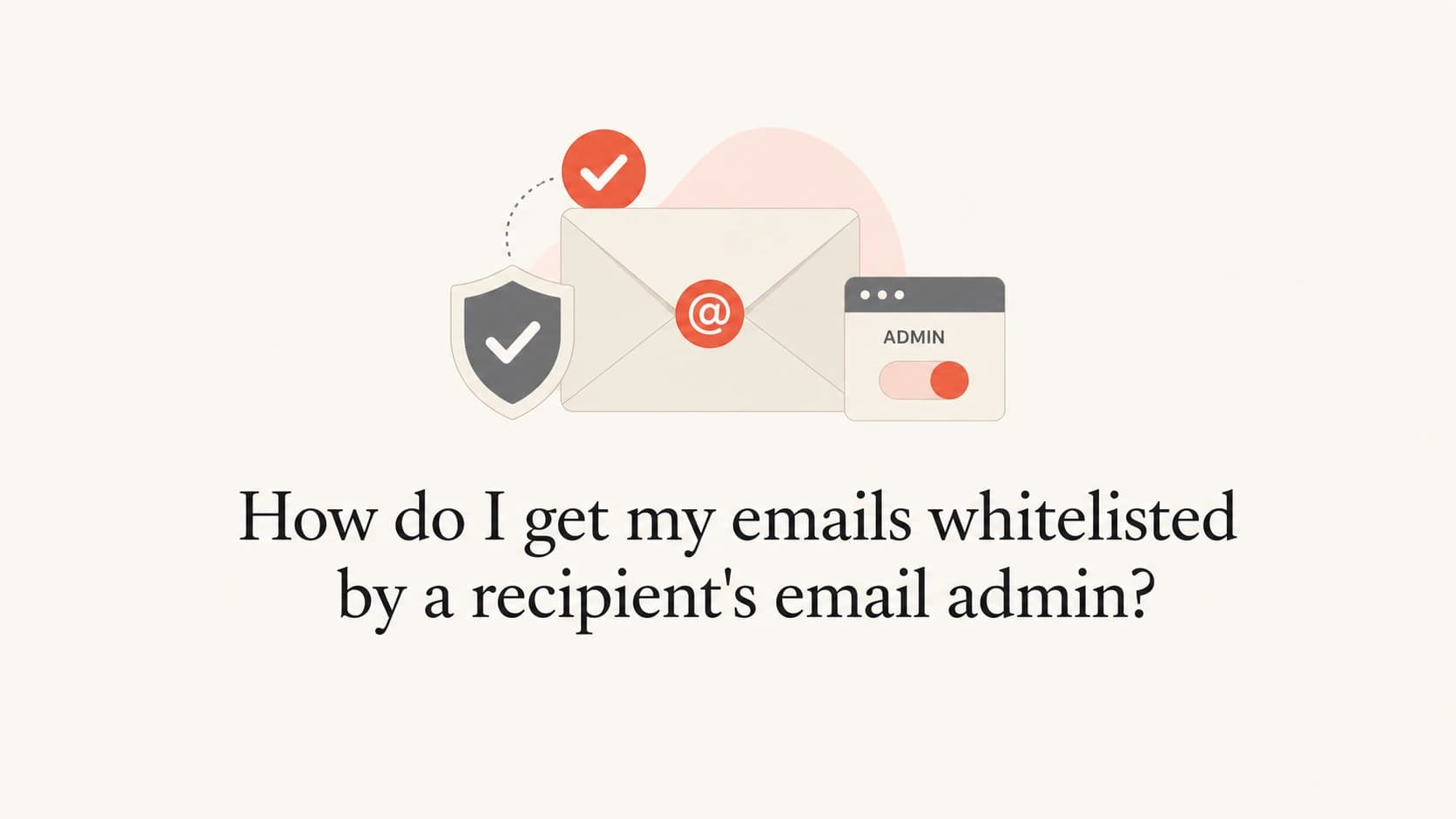 Email allowlisting thumbnail with an envelope, shield, and admin toggle.