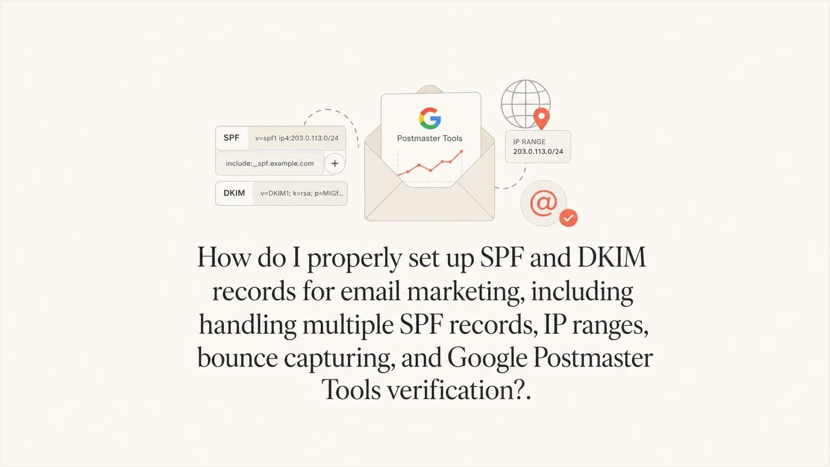SPF, DKIM, bounce handling, and Google verification setup for email marketing