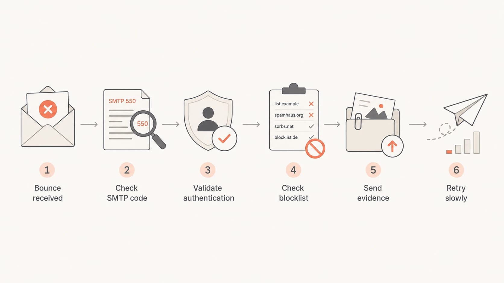 Flowchart for handling a Videotron bounce from SMTP code to controlled retry.