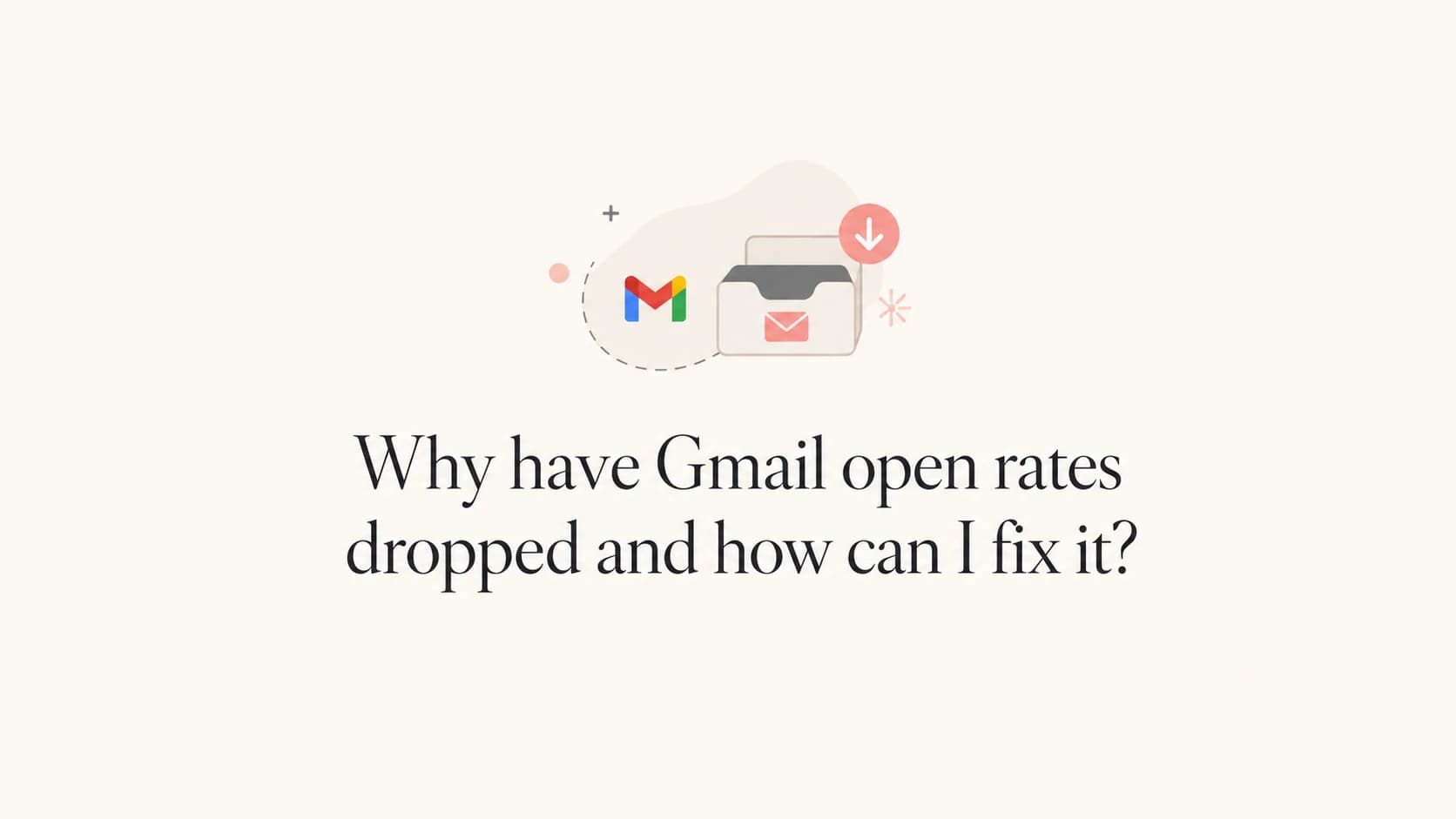 Article thumbnail about a Gmail open-rate drop and recovery steps.