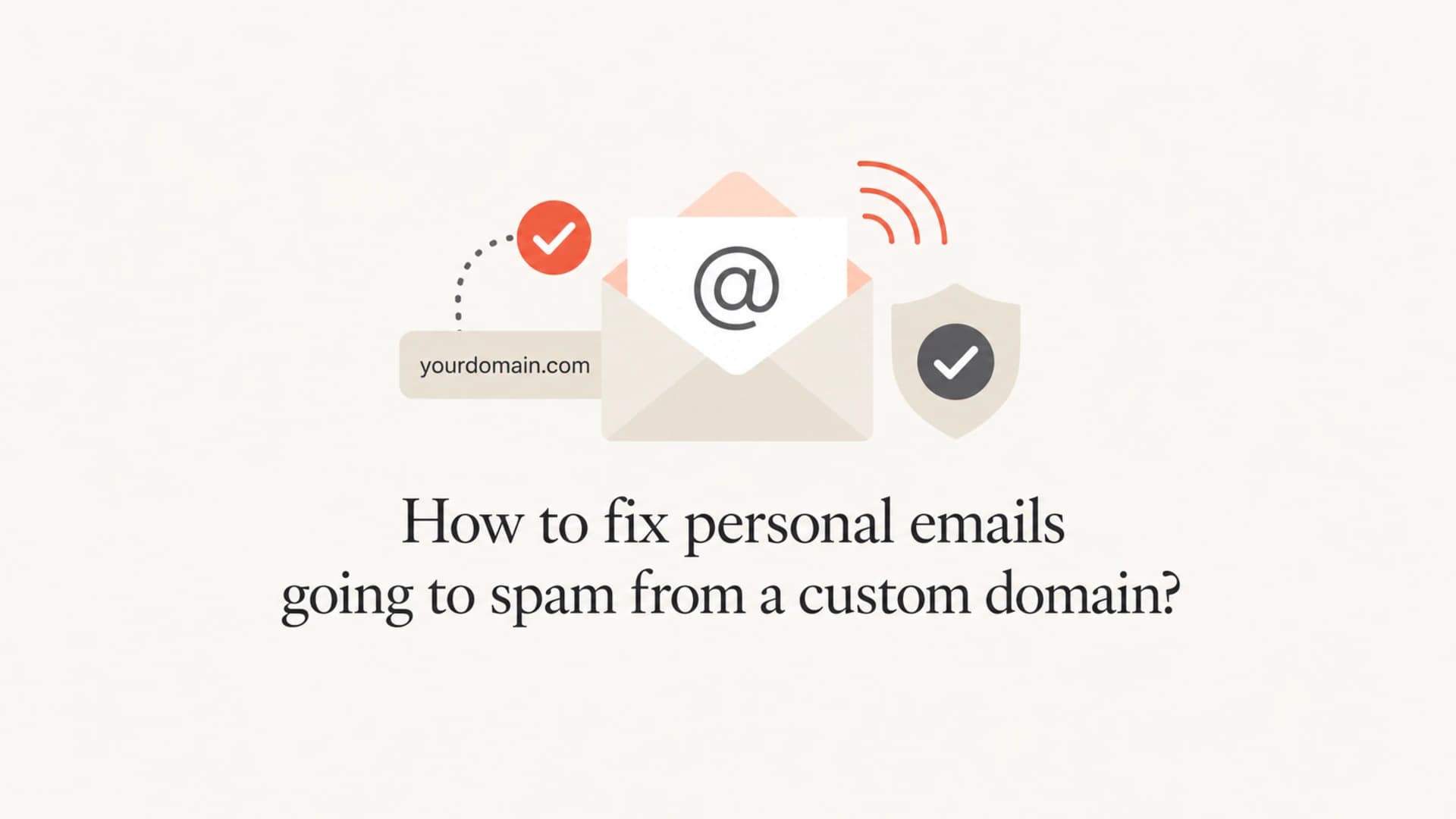 Personal emails from a custom domain need authentication, reputation checks, and content testing.