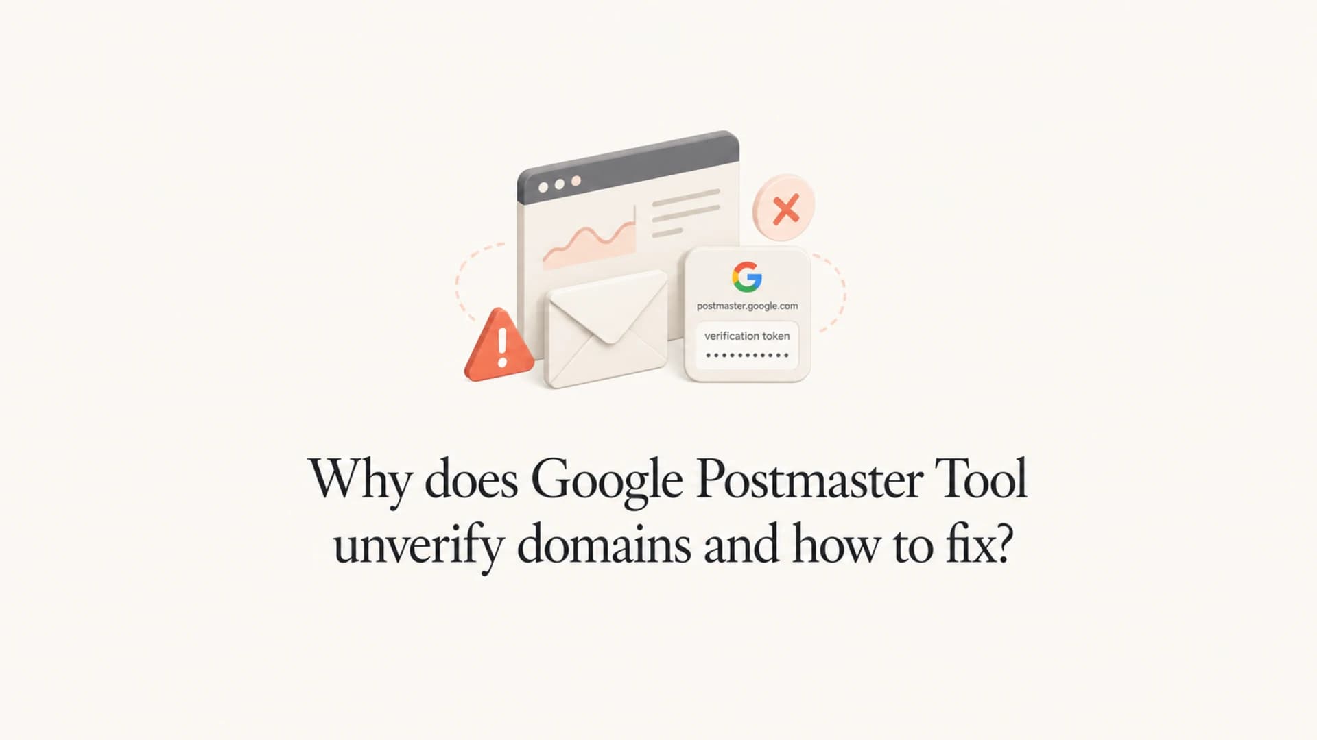Google Postmaster Tools verification token shown above the article title.