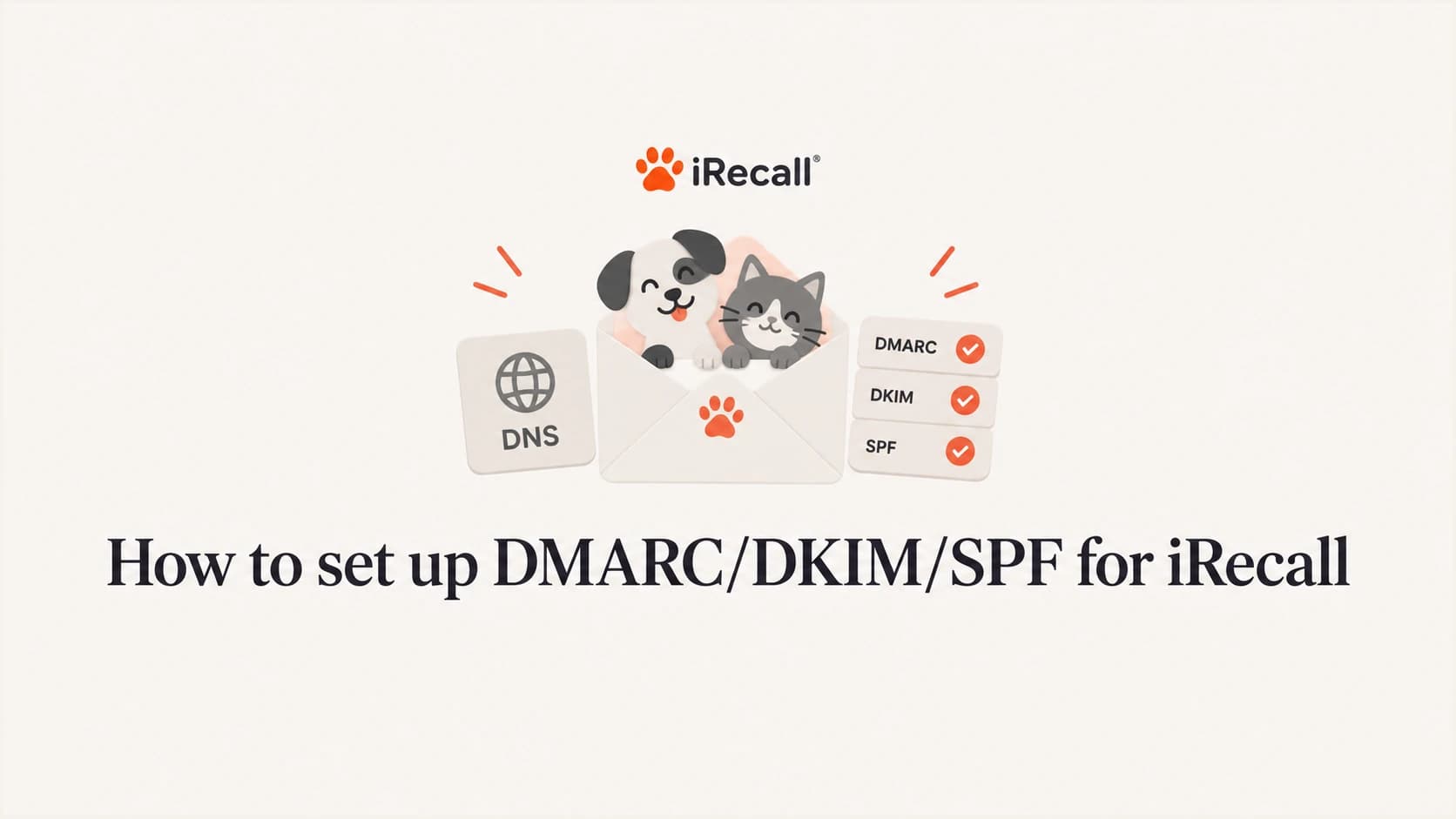 iRecall email authentication setup with SPF, DKIM, and DMARC