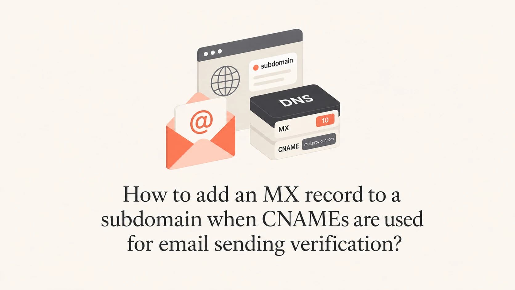 Article thumbnail about adding an MX record to a CNAME-based sending subdomain.