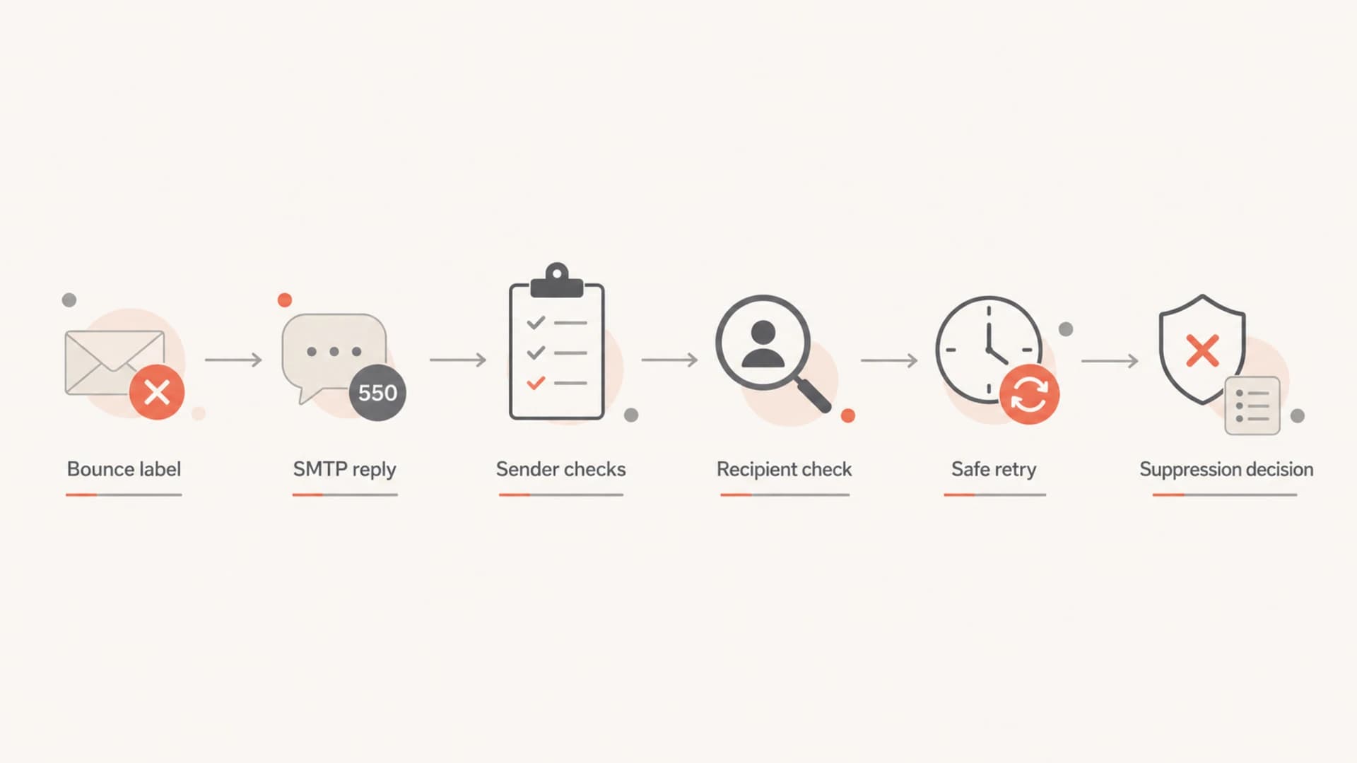 Flowchart for diagnosing a valid email address hard bounce.