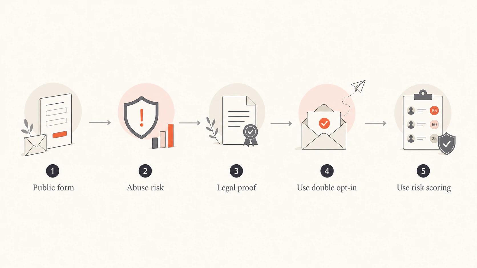 Decision path for choosing double opt-in or risk scoring.