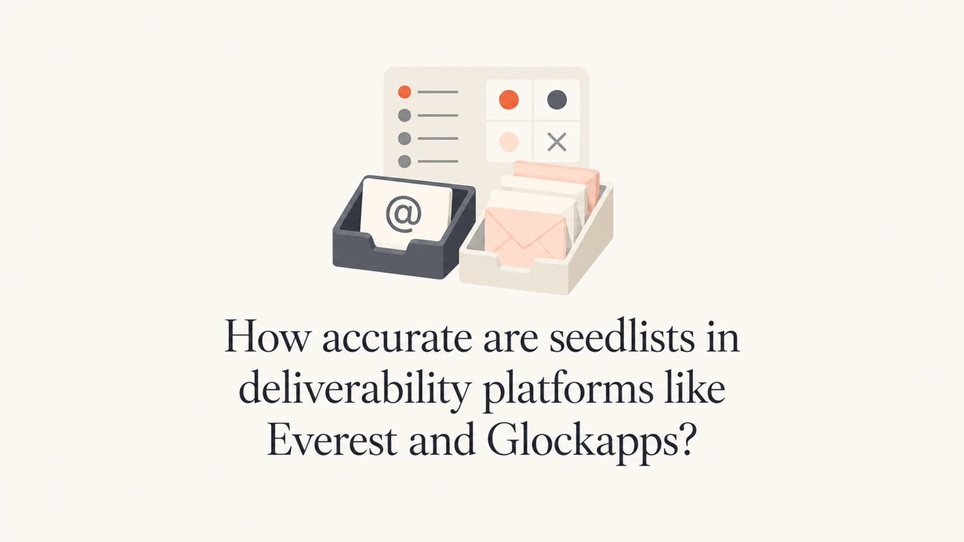 A calm editorial thumbnail about seedlist accuracy in deliverability platforms.
