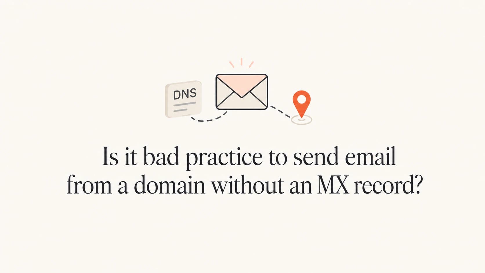 A DNS and email thumbnail about sending mail without an MX record.