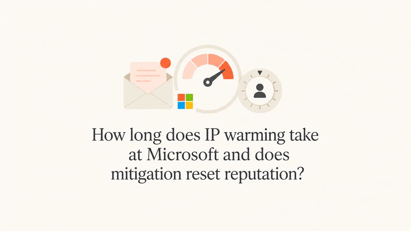 Microsoft IP warming timeline and reputation reset concept.