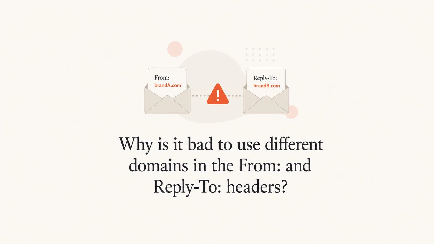 Two email header domains shown as separate envelope icons.