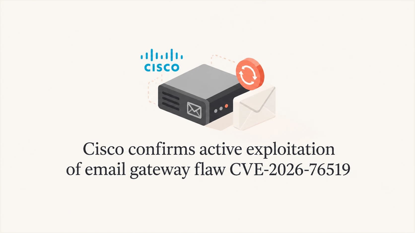 Cisco email gateway advisory for CVE-2026-76519 and its scanner update.