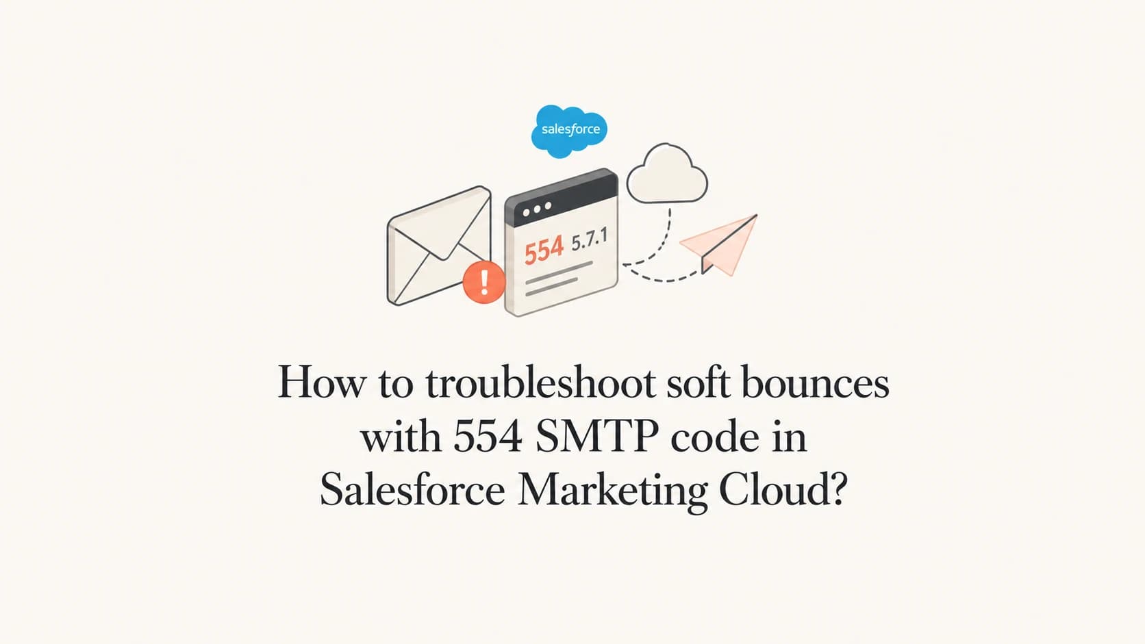 Article thumbnail about troubleshooting Salesforce Marketing Cloud 554 soft bounces.
