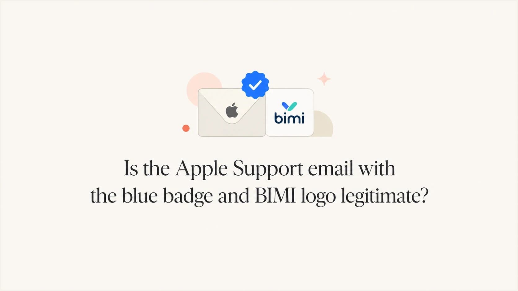 Apple Support email verification shown as a blue badge and BIMI logo.
