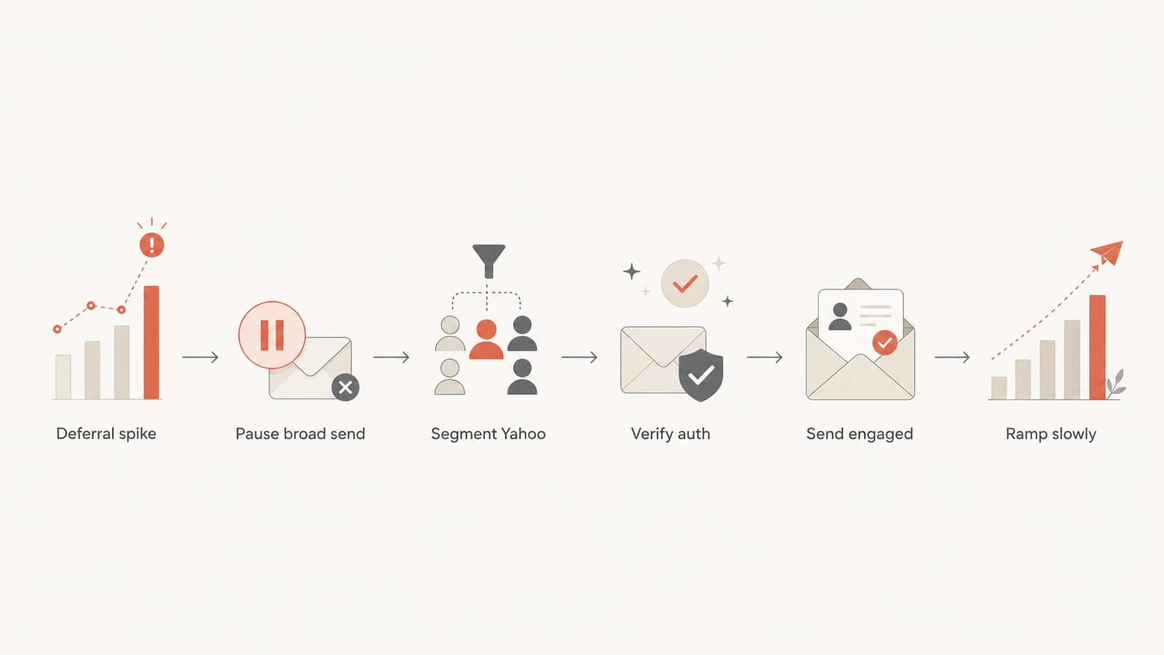 Flowchart showing how to recover after Yahoo defers a campaign.
