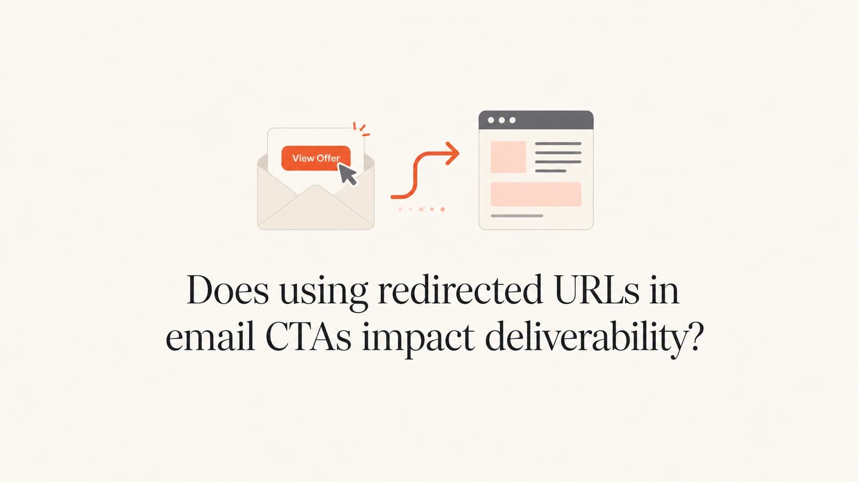 Email CTA button with a redirect arrow and landing page icon.