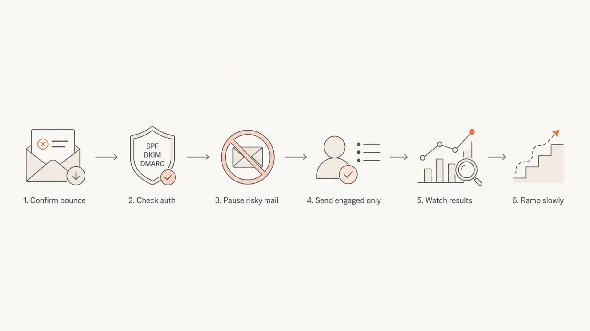 Flowchart for recovering from Gmail low sender reputation.